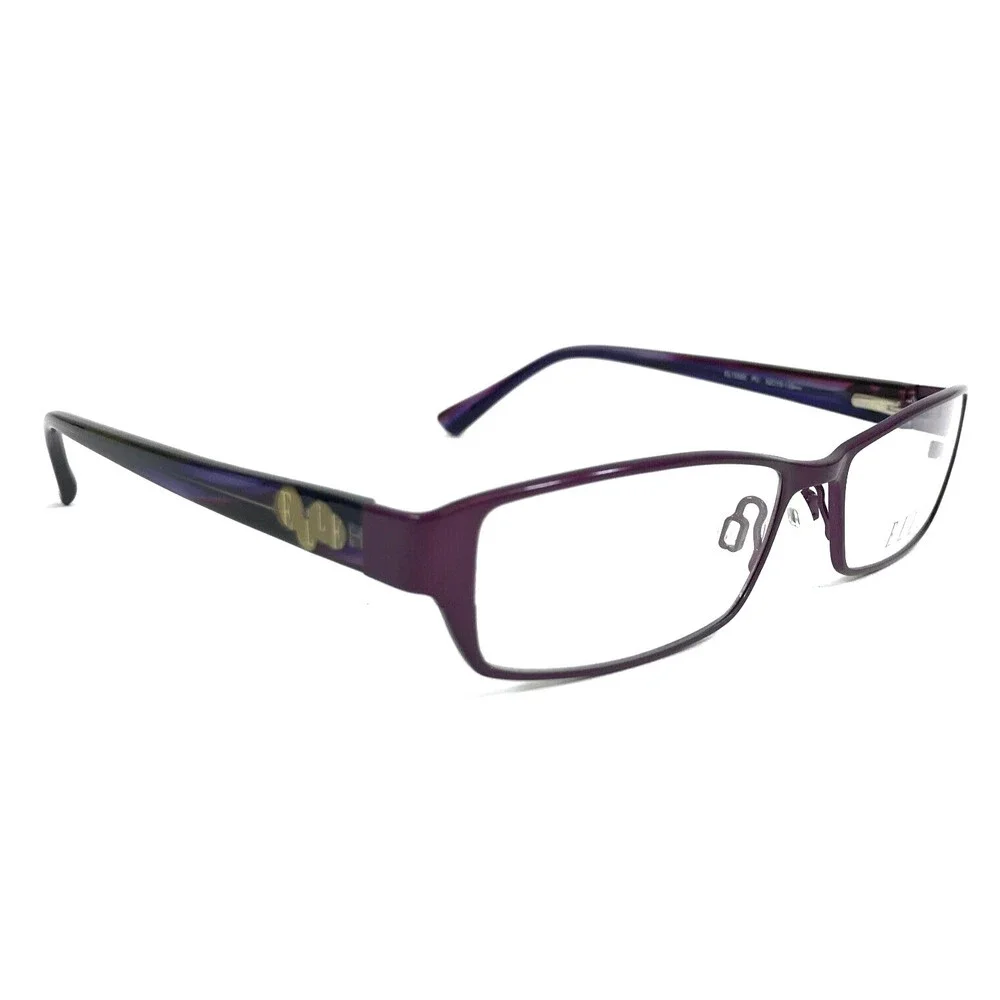 Elle Eyeglasses Frames EL13320 PU Shiny Purple Rectangle Full Rim 52-15-135